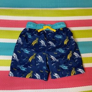 Lightning Bug Sea Turtle “Duuude” Swim Trunks 3T